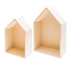 Holzboxen Häuser Set